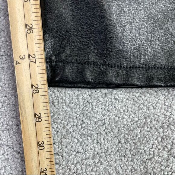 Abercrombie & Fitch Faux Leather Pants Women's 27 Black 90's Straight High Rise - Picture 9 of 10
